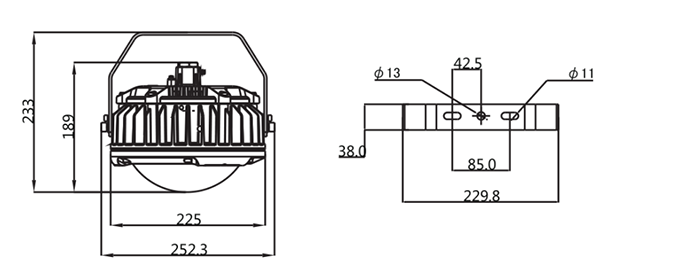 Dimension of high bay explosion proof led light Dimension of high bay explosion proof led light